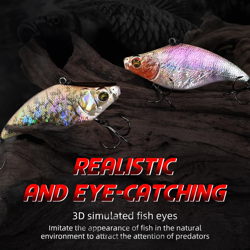 MEREDITH 75mm 19g Vibration Fishing Lure Lipless Crankbaits Sinking Hard Lure Artificial VIB Bait Bass Fishing Lures