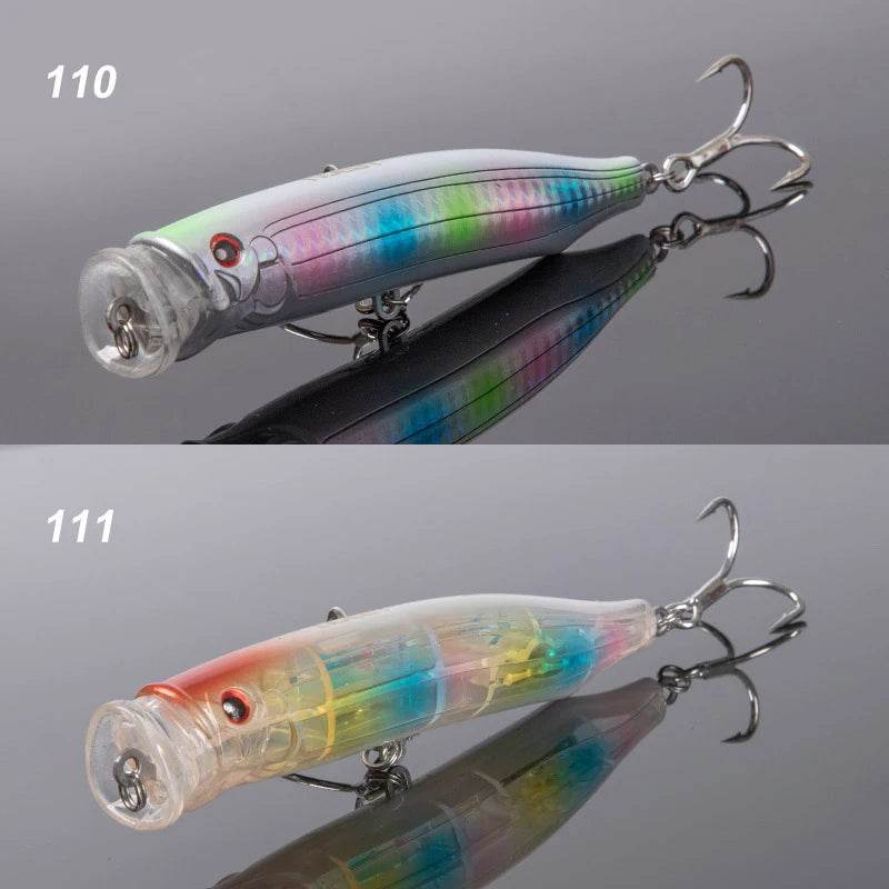 Noeby 2PCs Feed Popper Lures – Saltwater Topwater Jerkbait - Fish & Cheaps | Fishing & Outdoor Gear
