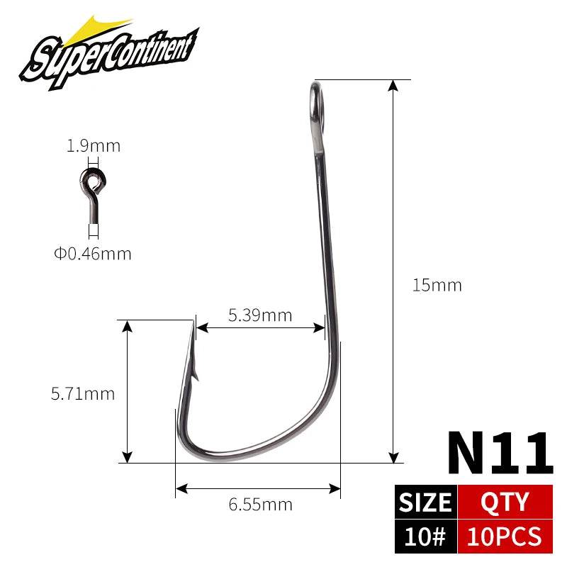 Supercontinent High Carbon Steel Barbed Single Hooks - Fish & Cheaps | Fishing & Outdoor Gear