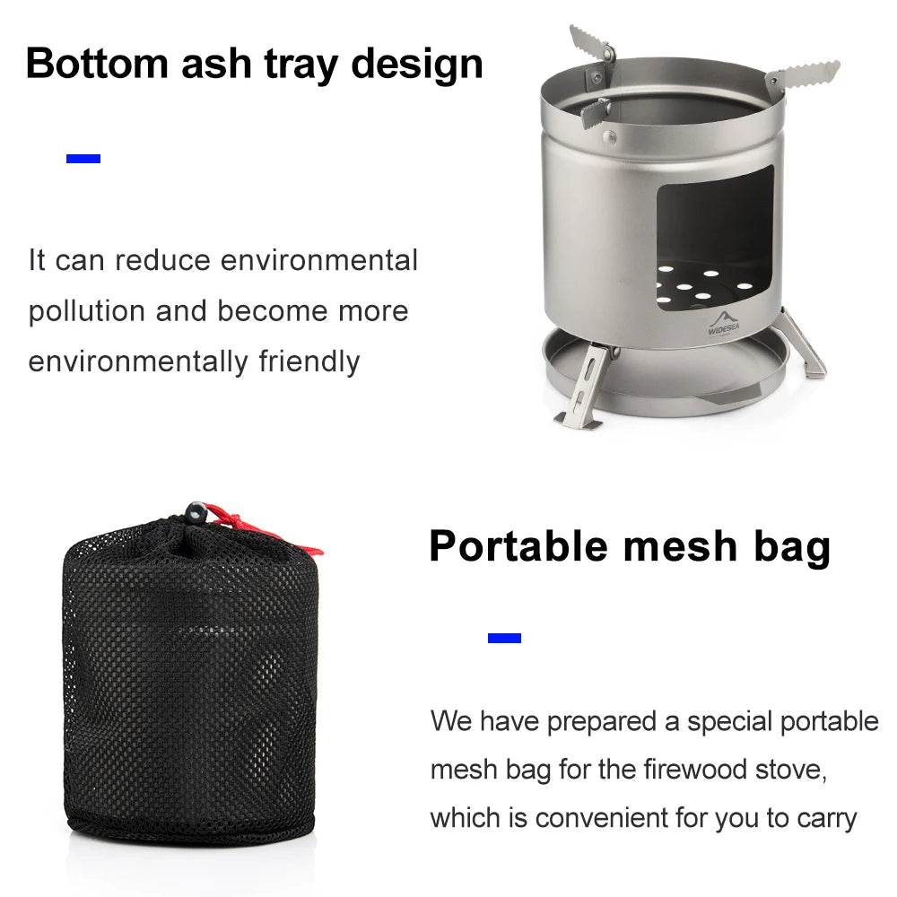 Widesea Titanium Wood Stove — Ultra-Light Outdoor Firewood Cooker - Fish & Cheaps | Fishing & Outdoor Gear