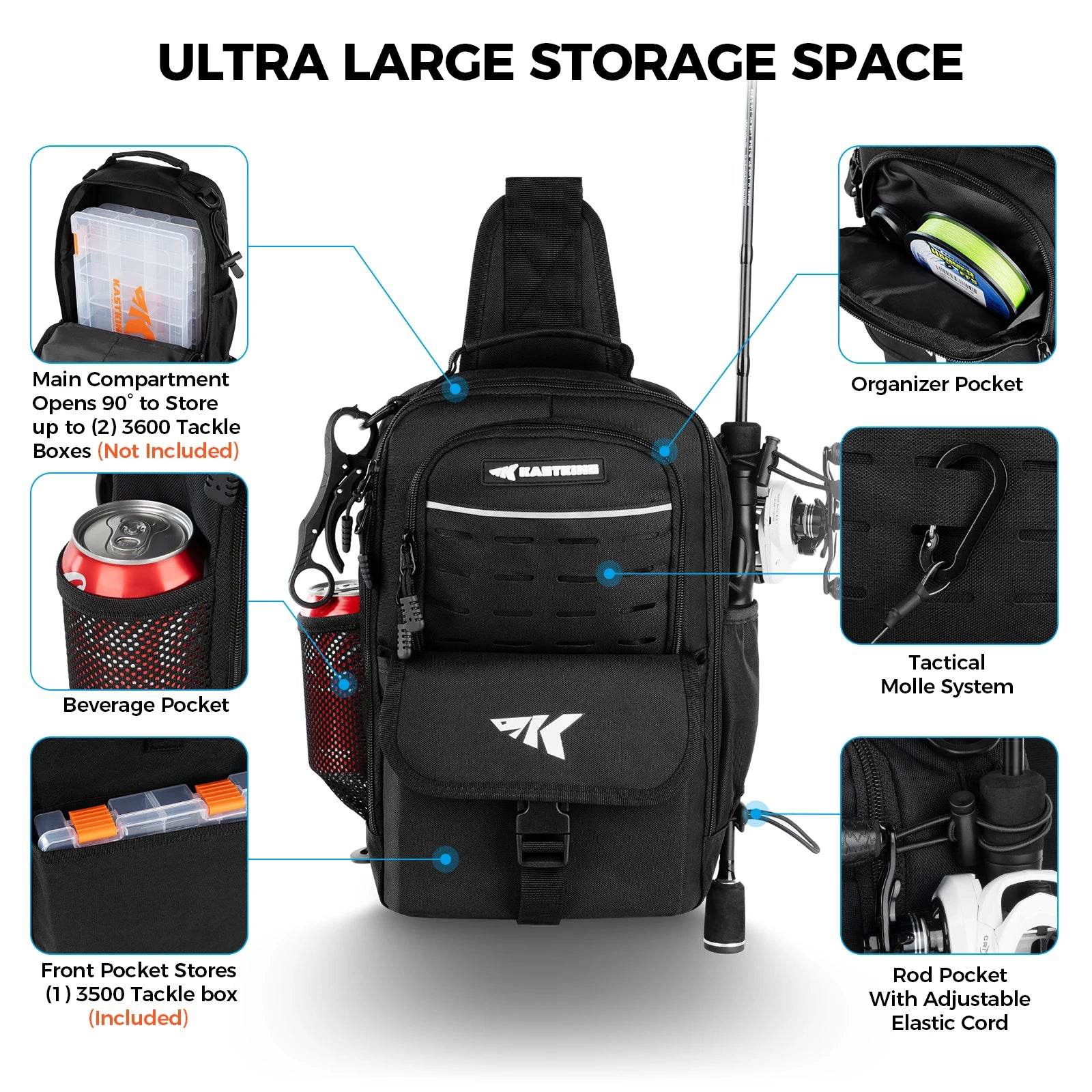 KastKing Everyday Essential Fishing Sling Bag & Tool Set - Fish & Cheaps | Fishing & Outdoor Gear