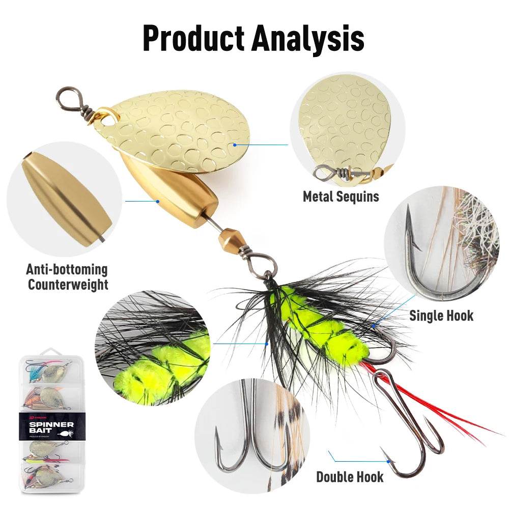 Kingdom Spinner Lure Set – 5 Piece Assortment - Fish & Cheaps | Fishing & Outdoor Gear