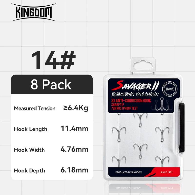 KINGDOM 3X Carbon Steel Treble Hooks - Fish & Cheaps | Fishing & Outdoor Gear