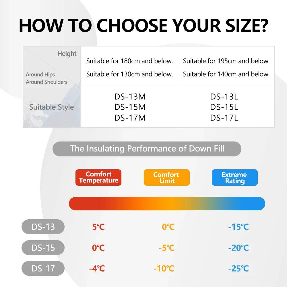 Widesea Ultralight Duck Down Winter Sleeping Bag - Fish & Cheaps | Fishing & Outdoor Gear