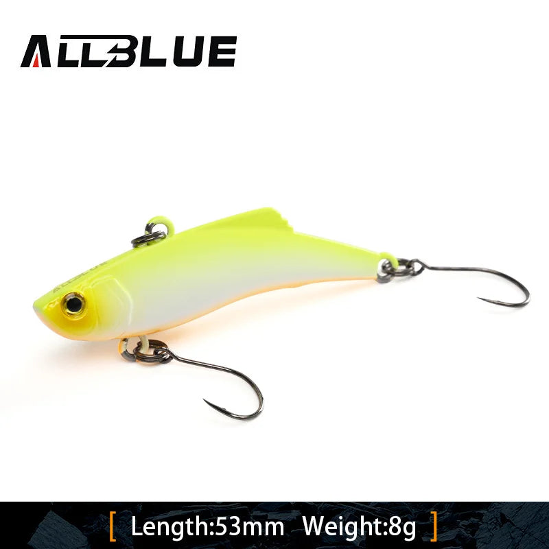 ALLBLUE Silent VIB Sinking Fishing Lure 8g 18g Hard Solid Wobbler Plastic Vibration Trout Bass Pike Artificial Winter Ice Bait