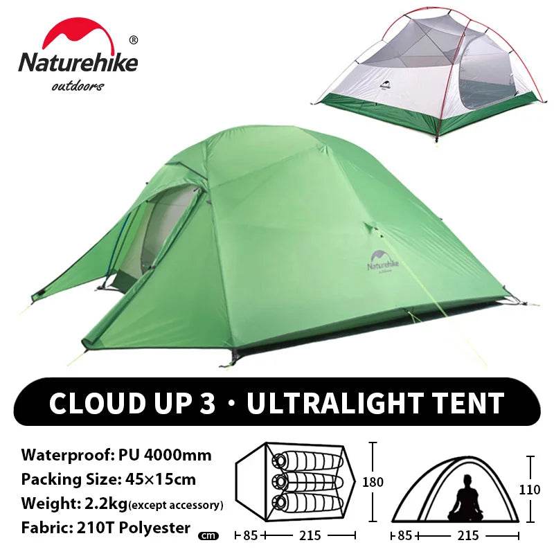 Naturehike Cloud Up 2 Ultralight Trekking Tent - Fish & Cheaps | Fishing & Outdoor Gear
