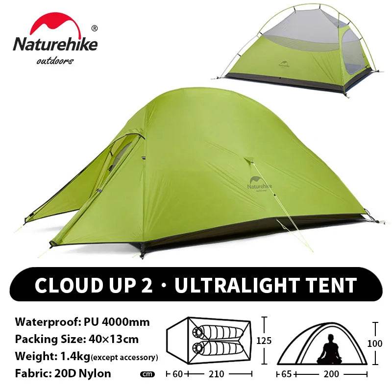 Naturehike Cloud Up 2 Ultralight Trekking Tent - Fish & Cheaps | Fishing & Outdoor Gear