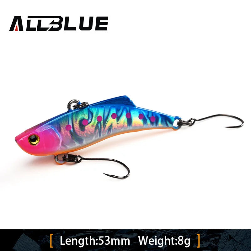 ALLBLUE Silent VIB Sinking Fishing Lure 8g 18g Hard Solid Wobbler Plastic Vibration Trout Bass Pike Artificial Winter Ice Bait