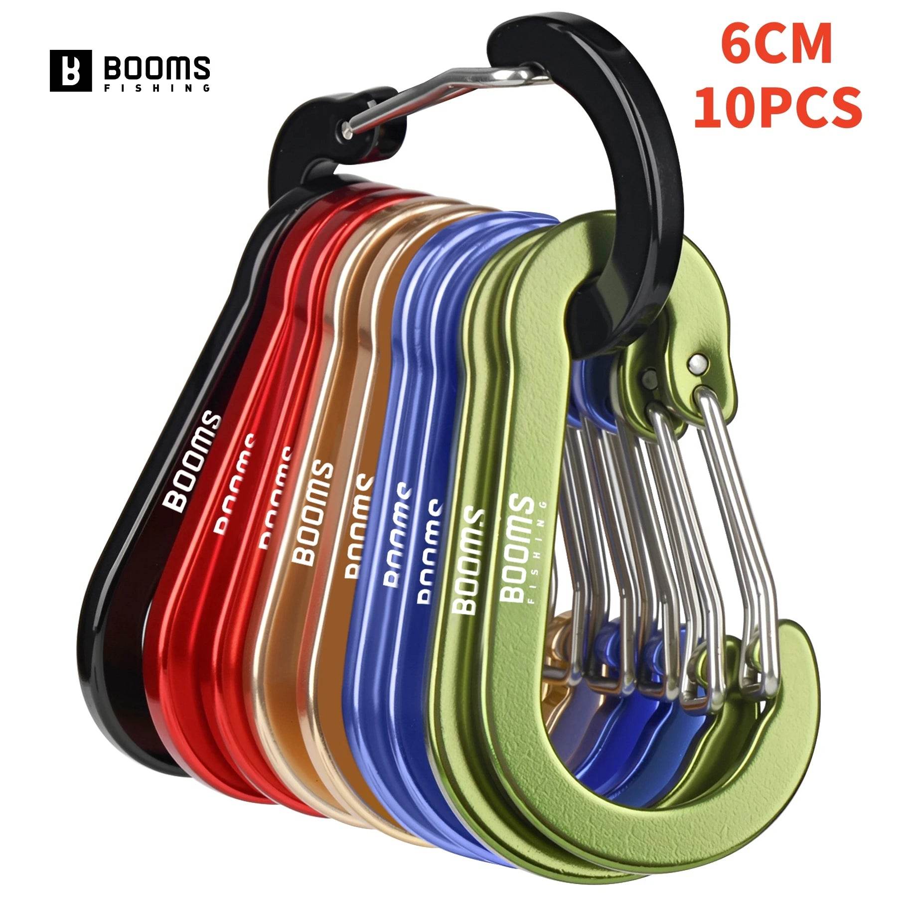Booms Fishing 6cm Aluminium Carabiner Clips – 10 Pack - Fish & Cheaps | Fishing & Outdoor Gear