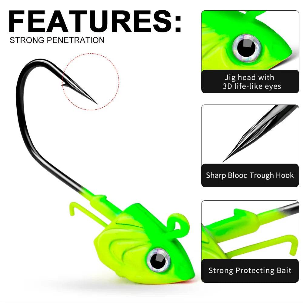 PROBEROS Jig Head Fish Hook – Soft Worm Specialist - Fish & Cheaps | Fishing & Outdoor Gear