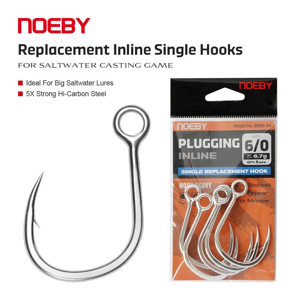 NOEBY Inline Single Big Game Hooks - Fish & Cheaps | Fishing & Outdoor Gear