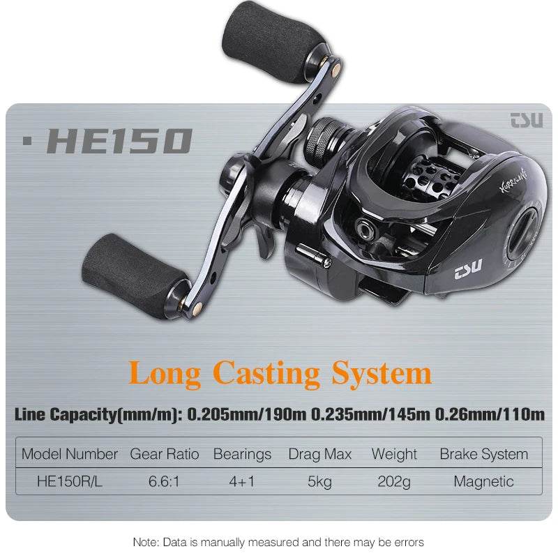 TSURINOYA HE150 Low Profile Baitcasting Reel - Fish & Cheaps | Fishing & Outdoor Gear
