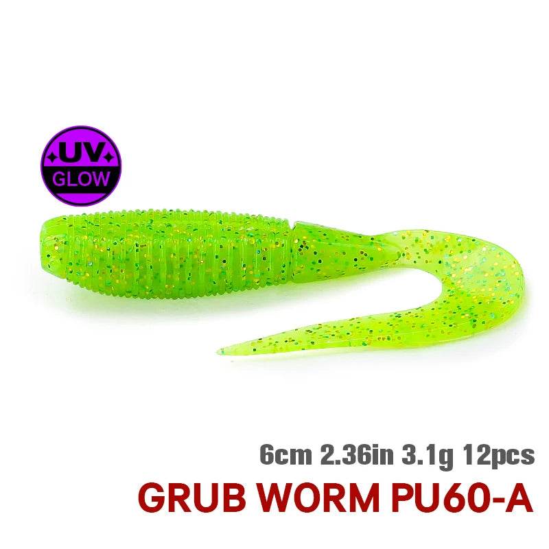 TSURINOYA PULSE Grub Soft Lure 6cm - Fish & Cheaps | Fishing & Outdoor Gear