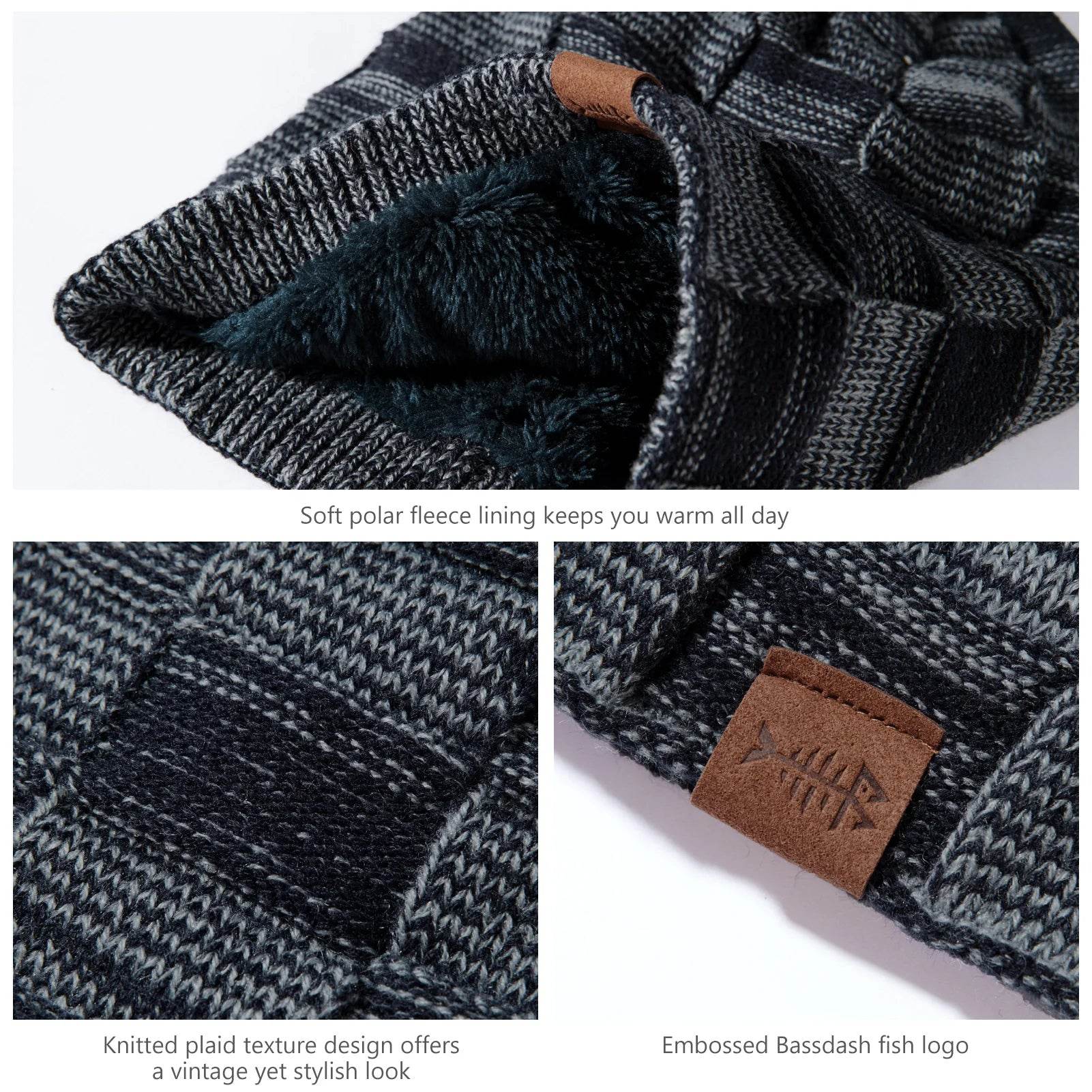 BASSDASH Winter Fleece Slouch Beanie - Fish & Cheaps | Fishing & Outdoor Gear