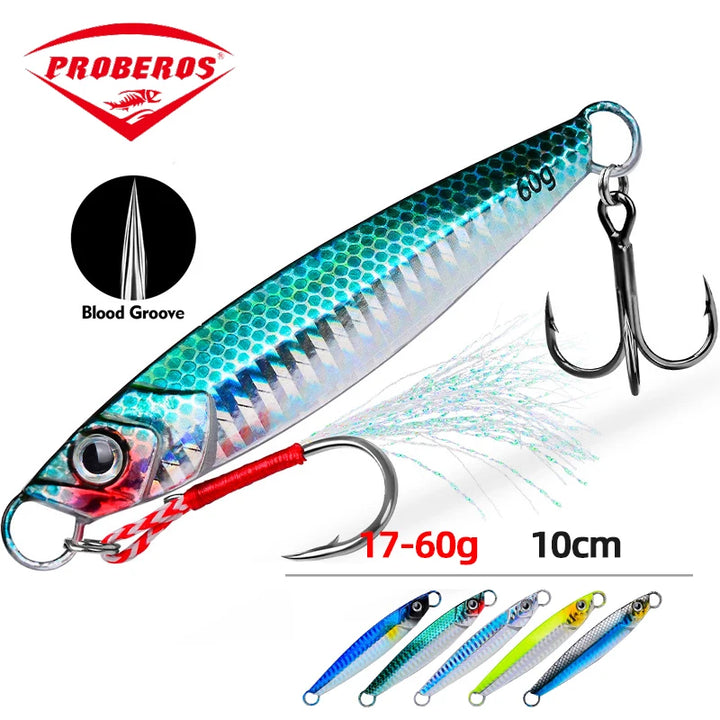 Metal Jig Fishing Lure Trolling 17-60g Double Hook – Saltwater Lure