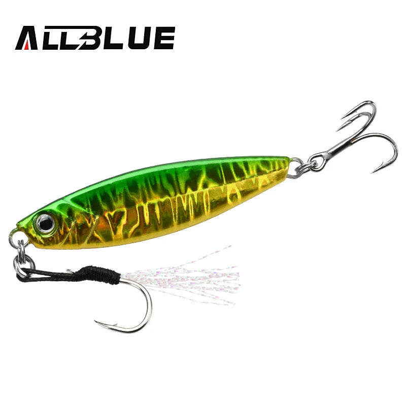 ALLBLUE WAHOO Wide Metal Jig Shore Jigging Spoon 20G 30G 40G 60G Casting Drag Sea Bass Lure Artificial Bait Fishing Tackle