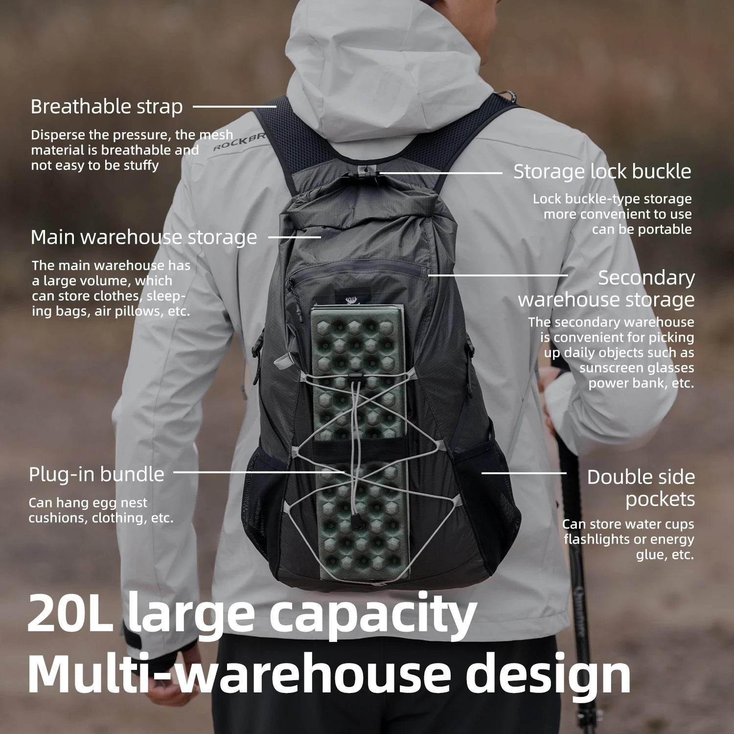 Qunature Folding Hiking Backpack - Fish & Cheaps | Fishing & Outdoor Gear