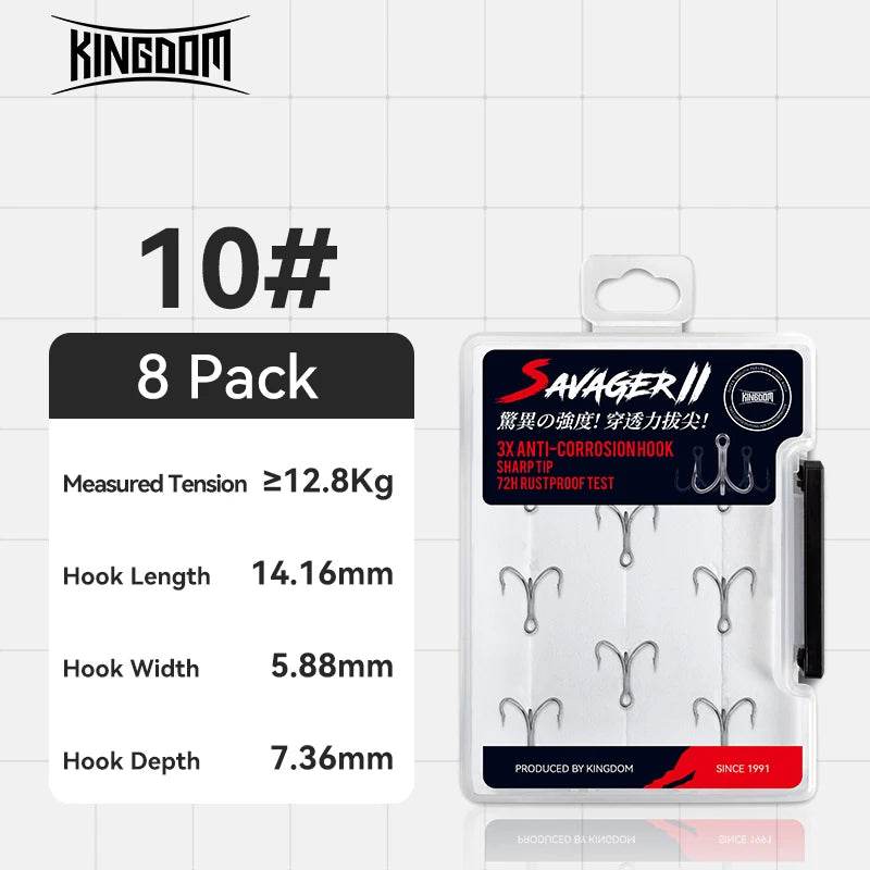 KINGDOM 3X Carbon Steel Treble Hooks - Fish & Cheaps | Fishing & Outdoor Gear