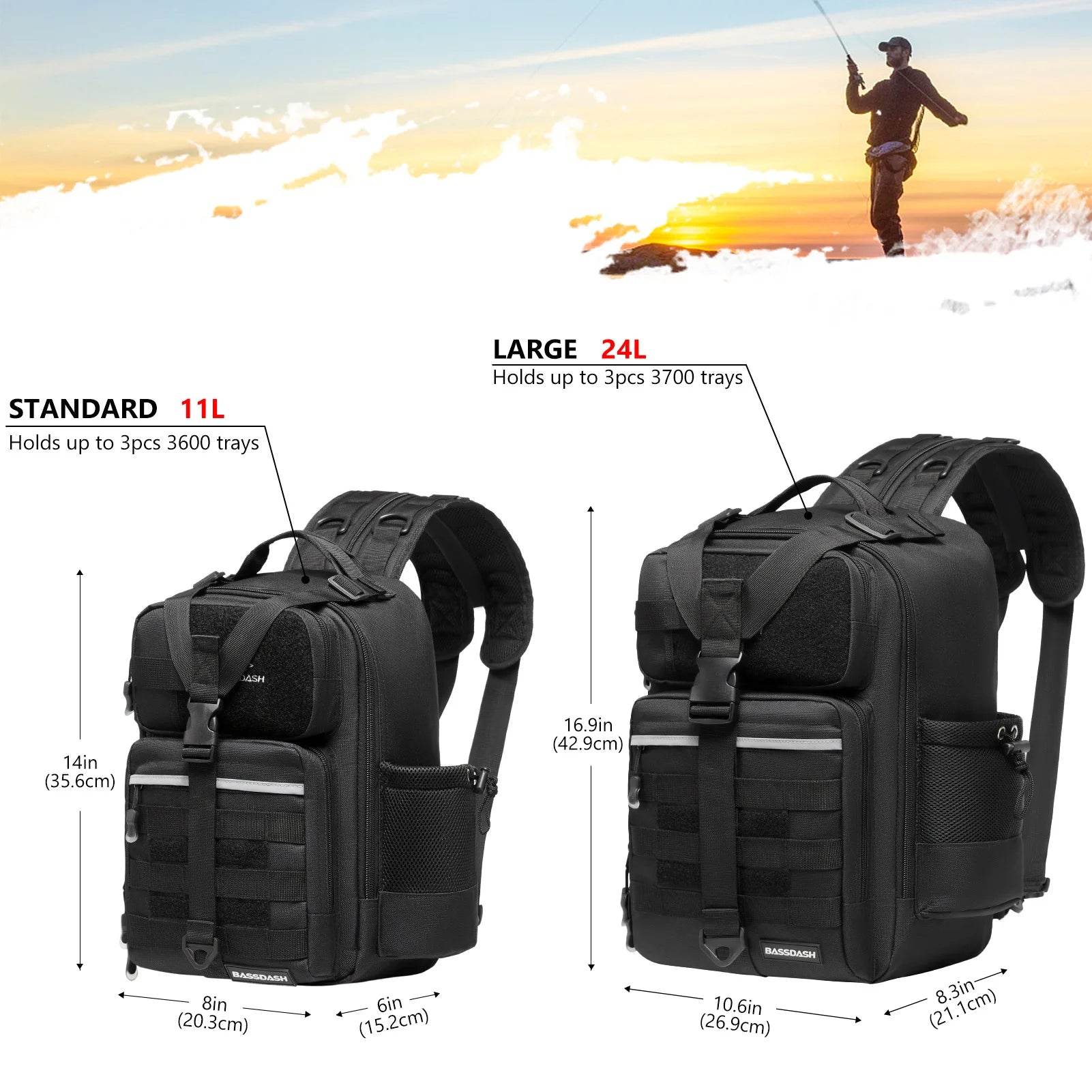 BASSDASH Convertible Tackle Sling Pack - Fish & Cheaps | Fishing & Outdoor Gear