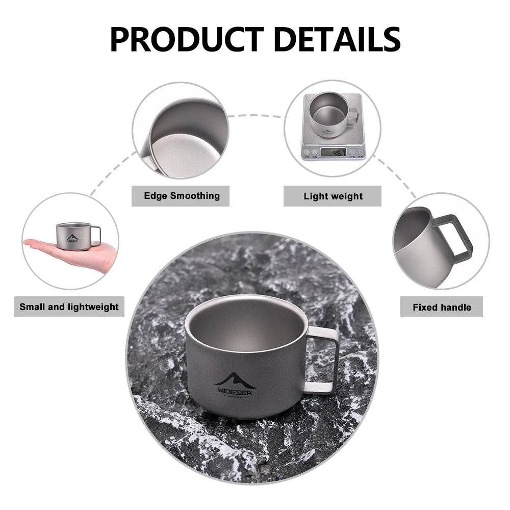 Widesea Titanium Camping Coffee Cup & Mixing Spoon - Fish & Cheaps | Fishing & Outdoor Gear