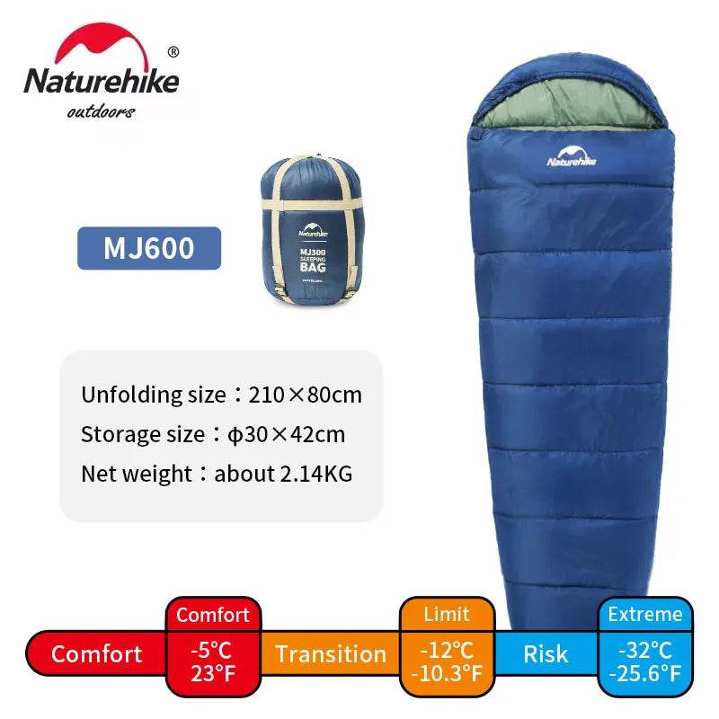 Naturehike MJ300 MJ600 Mummy Sleeping Bag - Fish & Cheaps | Fishing & Outdoor Gear