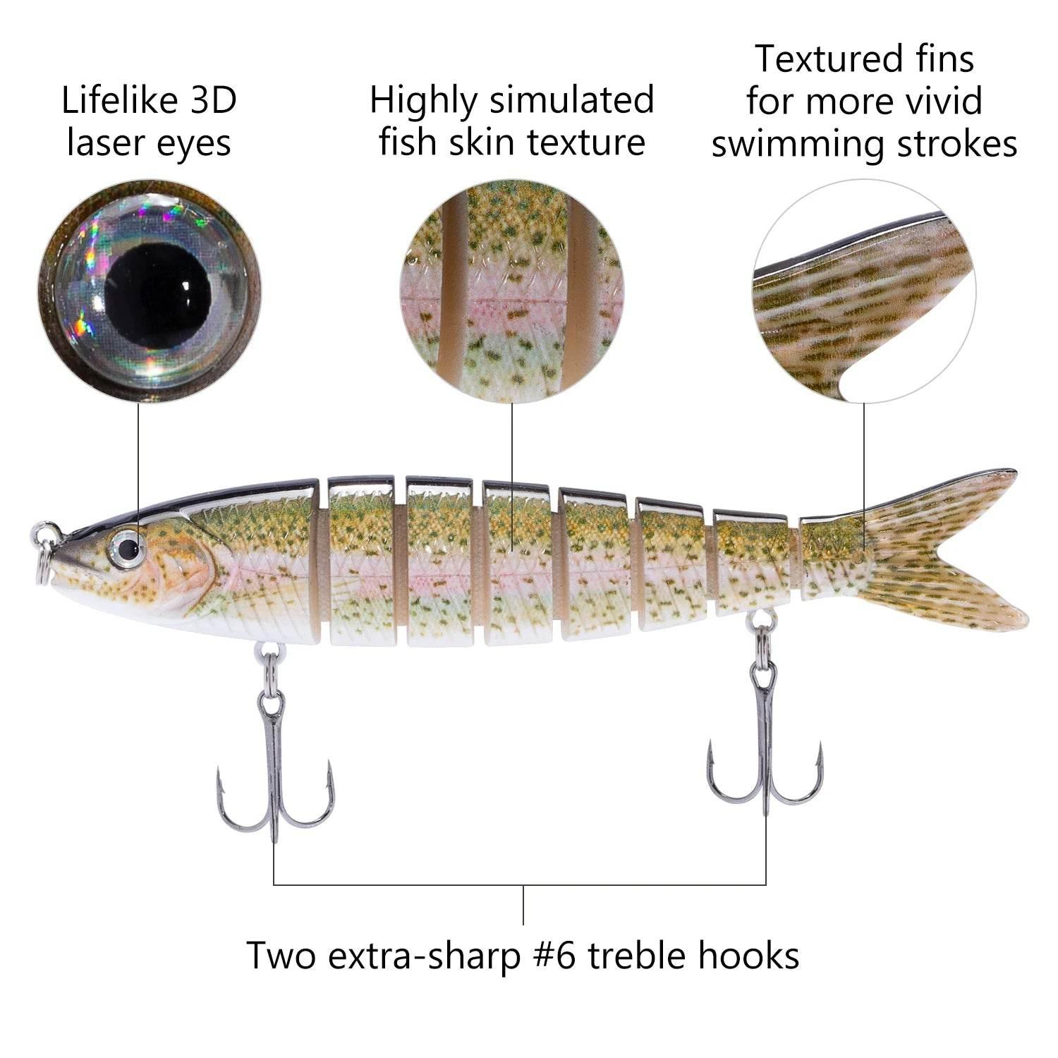 Bassdash Segmented Swimbait Minnow – 4 Pack - Fish & Cheaps | Fishing & Outdoor Gear