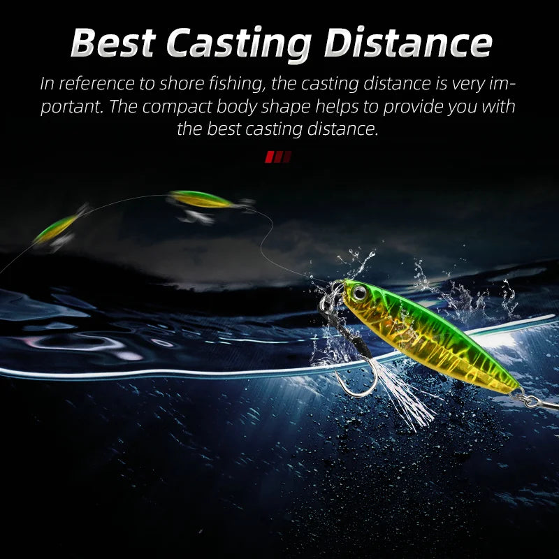 ALLBLUE WAHOO Wide Metal Jig Shore Jigging Spoon 20G 30G 40G 60G Casting Drag Sea Bass Lure Artificial Bait Fishing Tackle