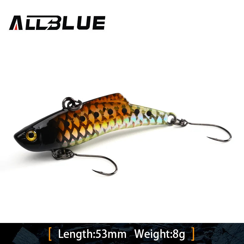 ALLBLUE Silent VIB Sinking Fishing Lure 8g 18g Hard Solid Wobbler Plastic Vibration Trout Bass Pike Artificial Winter Ice Bait