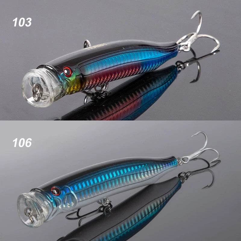 Noeby 2PCs Feed Popper Lures – Saltwater Topwater Jerkbait - Fish & Cheaps | Fishing & Outdoor Gear