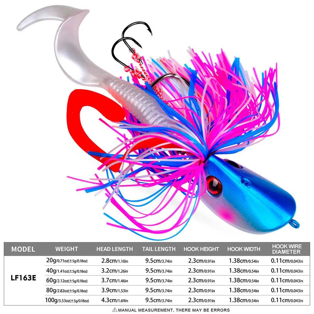 PROBEROS Big Head Jig – Rolling Tail Soft Bait Lure - Fish & Cheaps | Fishing & Outdoor Gear