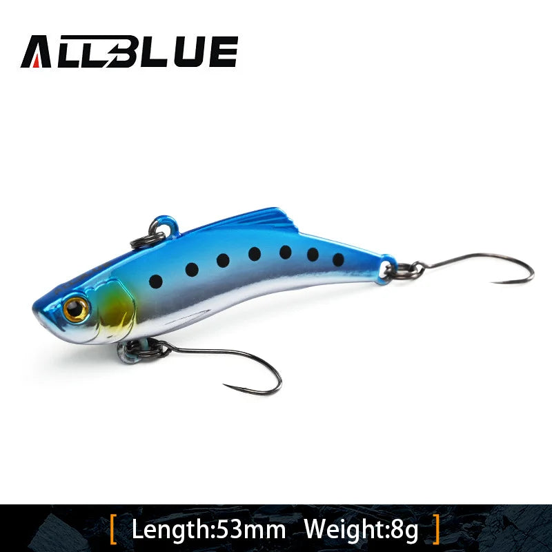 ALLBLUE Silent VIB Sinking Fishing Lure 8g 18g Hard Solid Wobbler Plastic Vibration Trout Bass Pike Artificial Winter Ice Bait