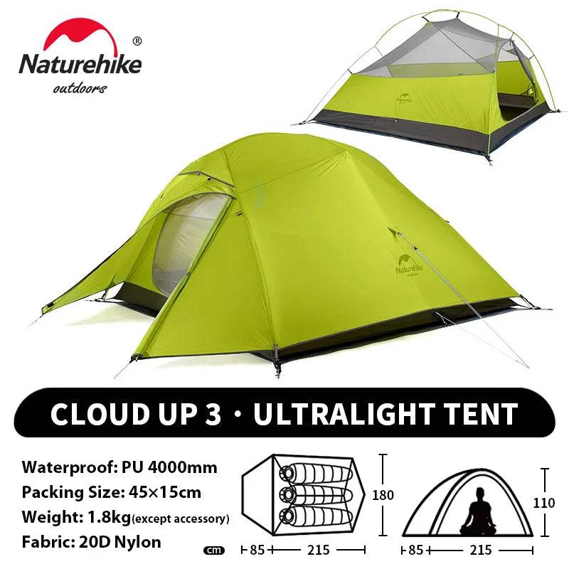 Naturehike Cloud Up 2 Ultralight Trekking Tent - Fish & Cheaps | Fishing & Outdoor Gear