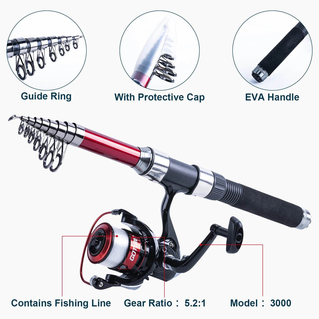 Goture Carbon Telescopic Fishing Rod & Reel Combo Kit - Fish & Cheaps | Fishing & Outdoor Gear