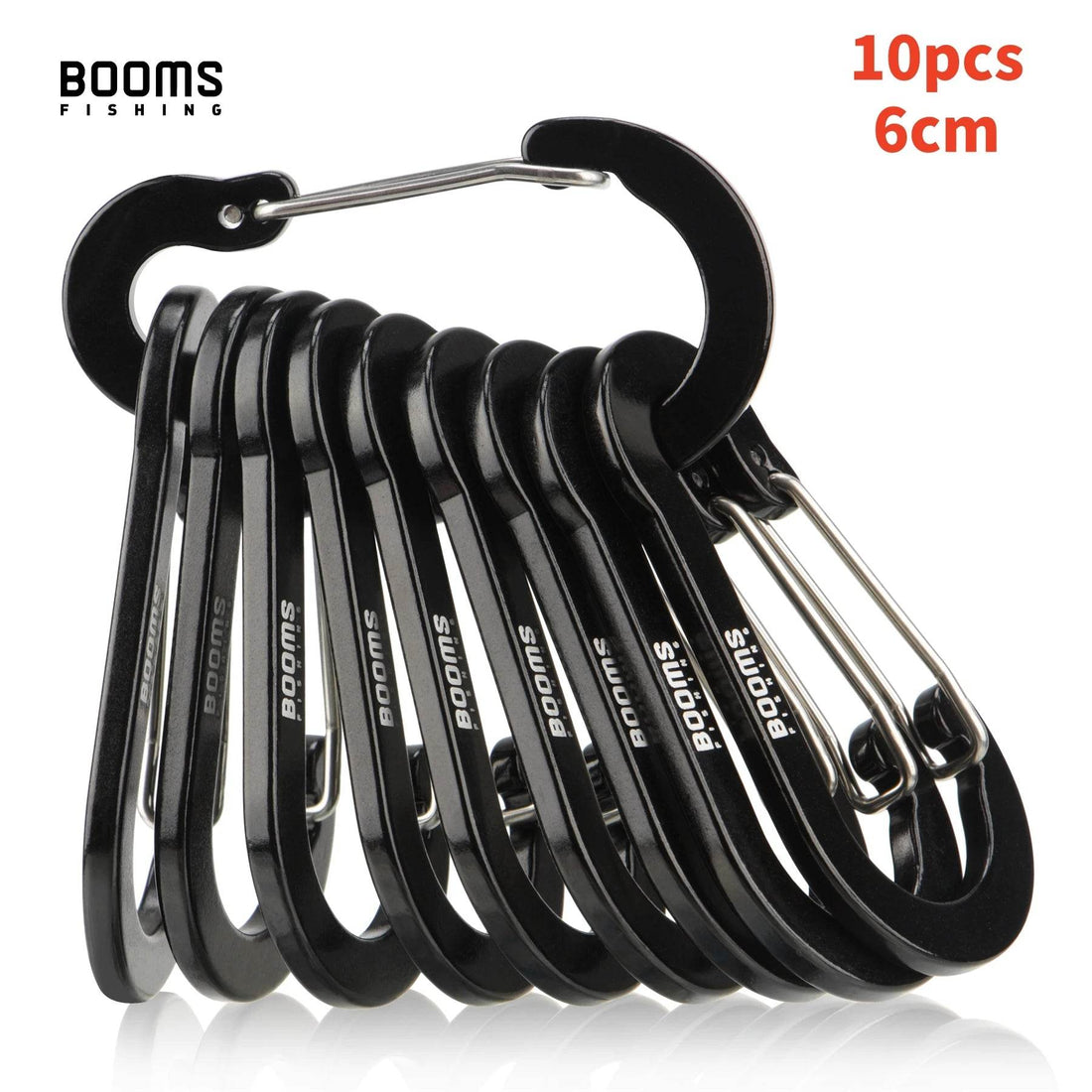 Booms Fishing 6cm Aluminium Carabiner Clips – 10 Pack - Fish & Cheaps | Fishing & Outdoor Gear