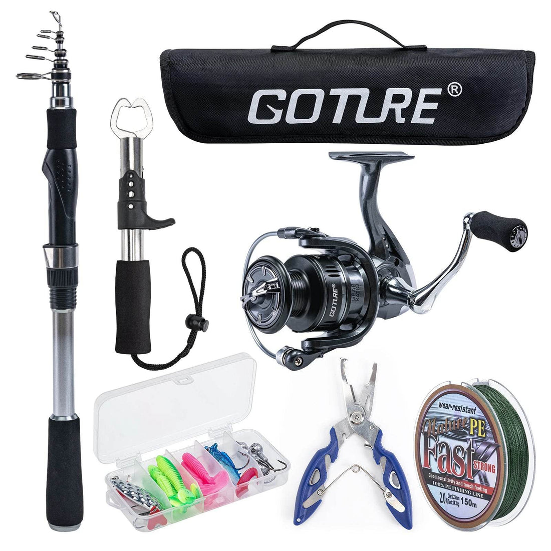 Goture Carbon Telescopic Spinning Rod Set – Complete Travel Combo - Fish & Cheaps | Fishing & Outdoor Gear