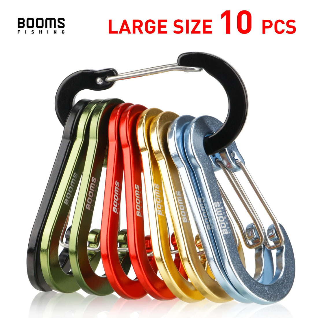 Booms Fishing CC5 Alloy Carabiner Clip – 10 Pack