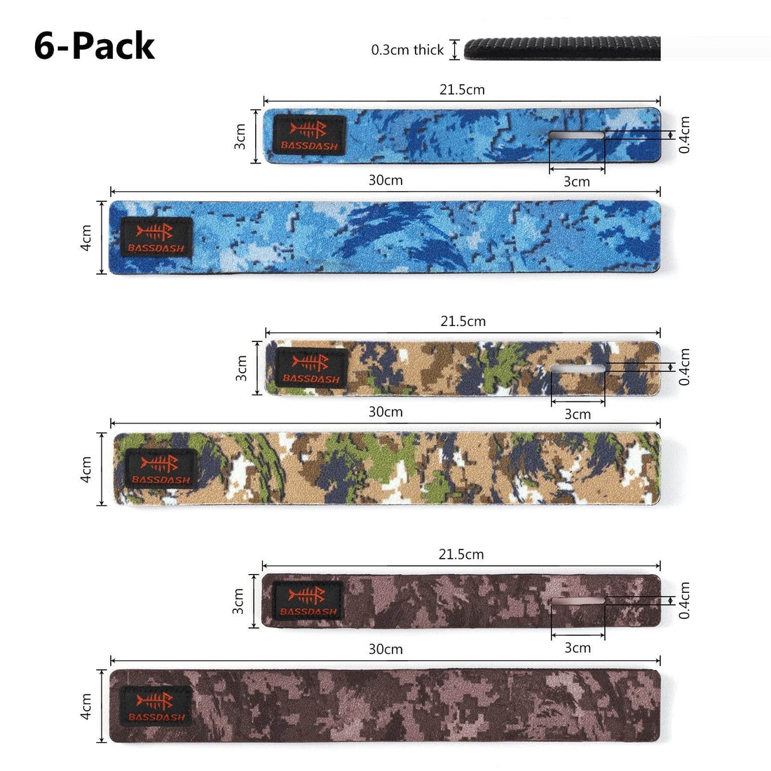 Bassdash Stretchy Fishing Rod Straps – 6-Pack - Fish & Cheaps | Fishing & Outdoor Gear