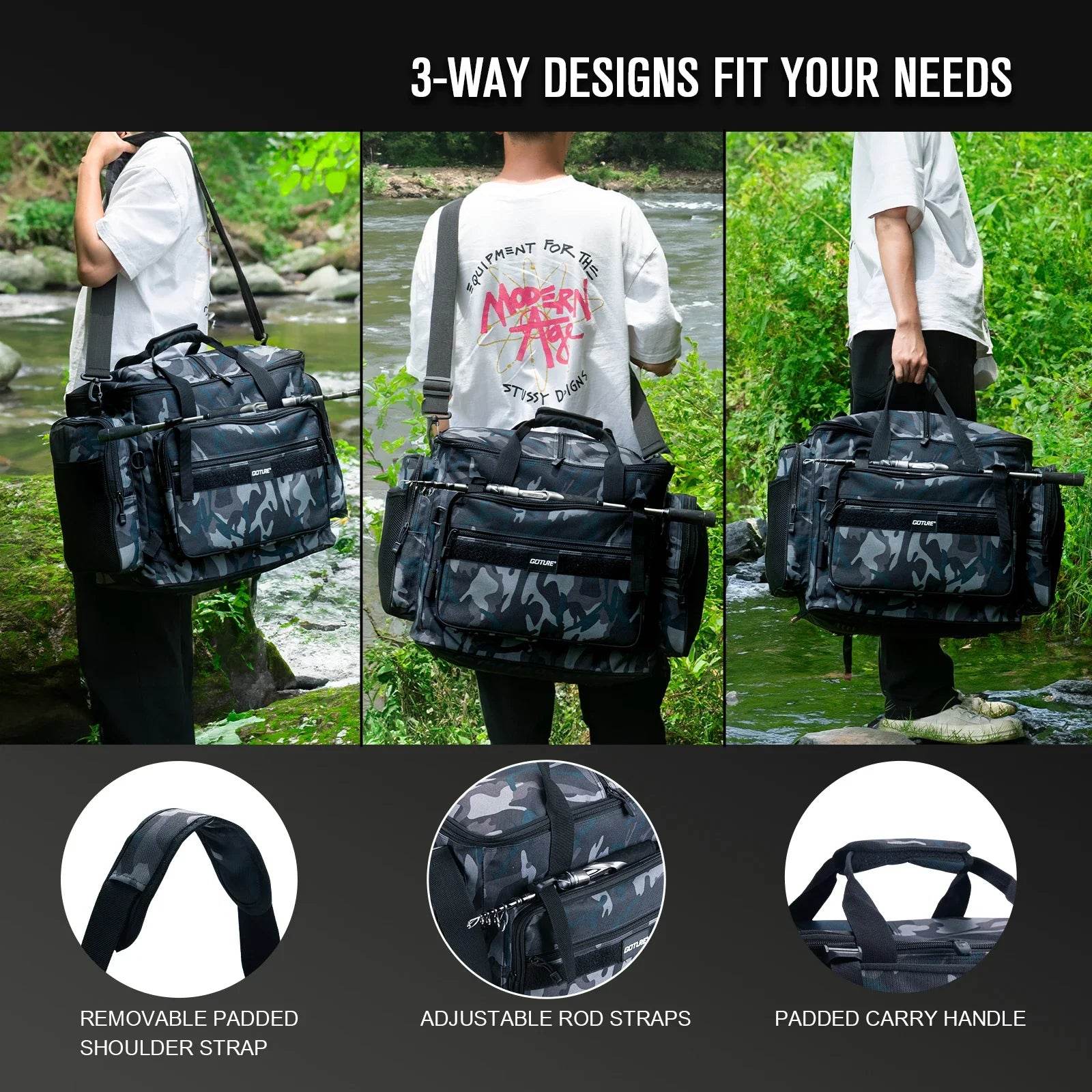 Goture Outdoor Waterproof Fishing Tackle Bag - Fish & Cheaps | Fishing & Outdoor Gear