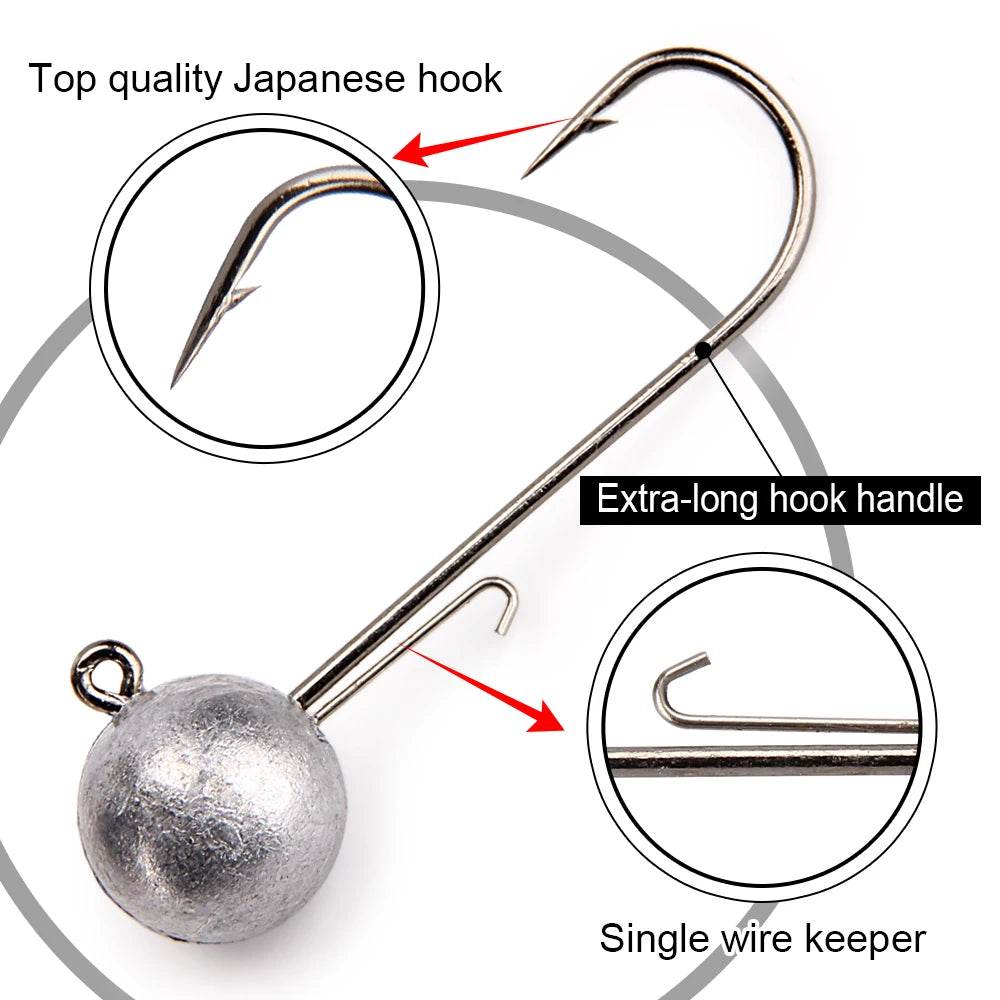 Spinpoler Long Shank Jig Heads – Swim Extra Long Hook - Fish & Cheaps | Fishing & Outdoor Gear
