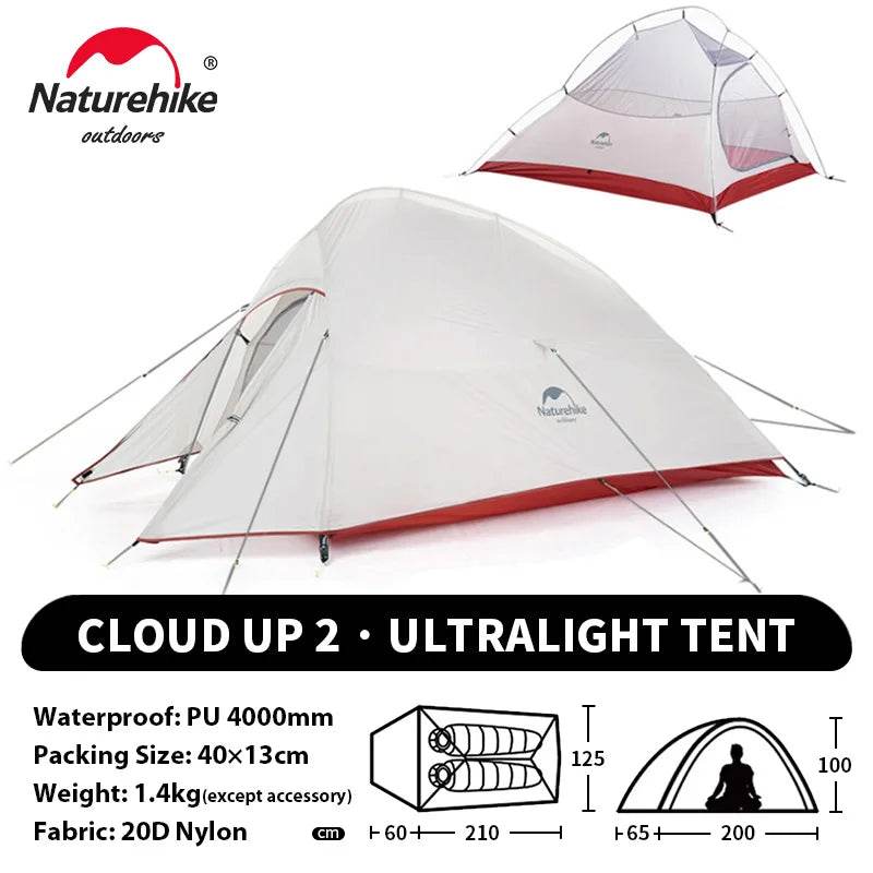 Naturehike Cloud Up 2 Ultralight Trekking Tent - Fish & Cheaps | Fishing & Outdoor Gear