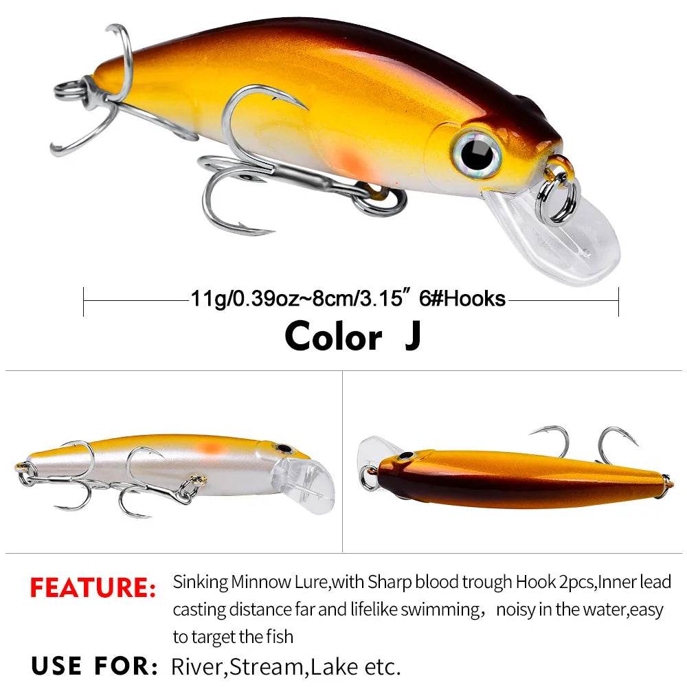 PROBEROS Sinking Minnow 80mm – Lifelike Crankbait Action - Fish & Cheaps | Fishing & Outdoor Gear