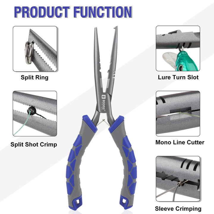 Booms Fishing XW10 9" Nose Pliers & Line Cutter - Fish & Cheaps | Fishing & Outdoor Gear