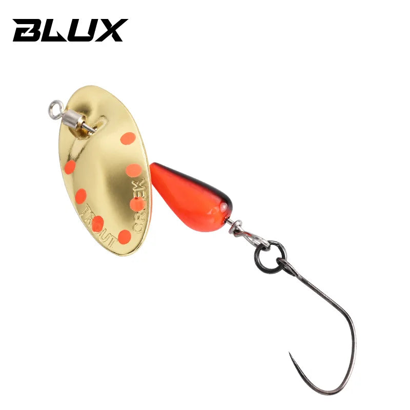 BLUX AR-S Rotating Spinner Metal Lure 2.1g/3.5g Single Hook Artificial Bait Copper Blade Spoon Stream Area Trout Fishing Lure