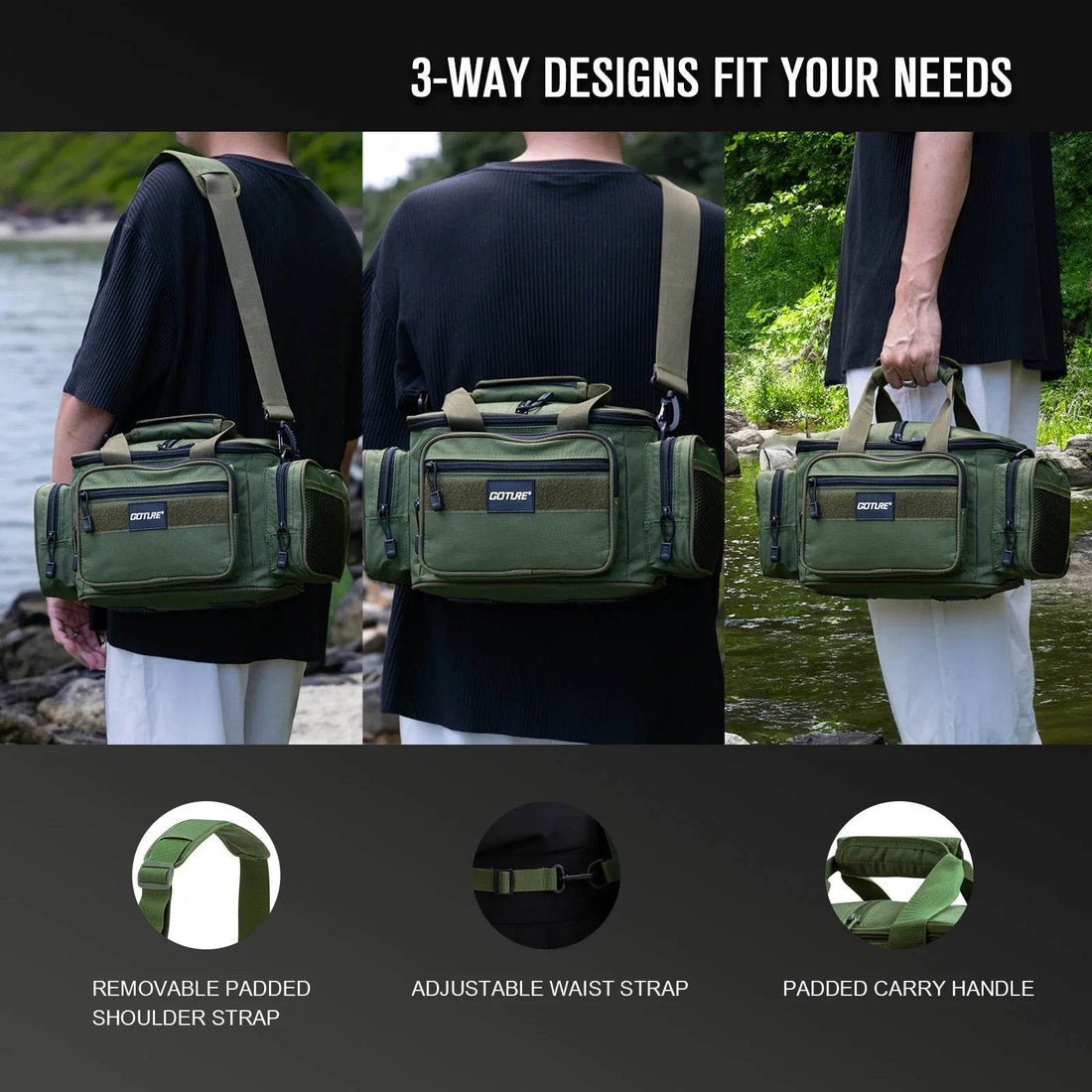 Goture High-Capacity Fishing Tackle Bag - Fish & Cheaps | Fishing & Outdoor Gear