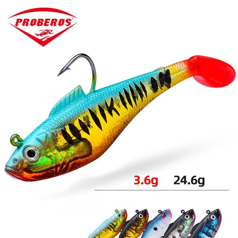 PROBEROS 3Pcs Jig Hook Silicone Soft Bait Set - Fish & Cheaps | Fishing & Outdoor Gear