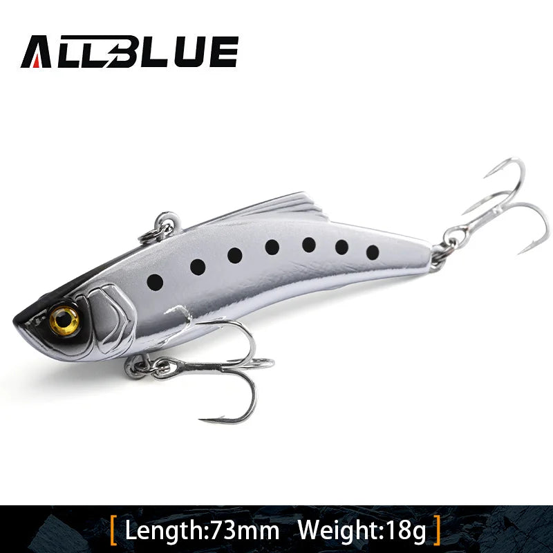 ALLBLUE Silent VIB Sinking Fishing Lure 8g 18g Hard Solid Wobbler Plastic Vibration Trout Bass Pike Artificial Winter Ice Bait