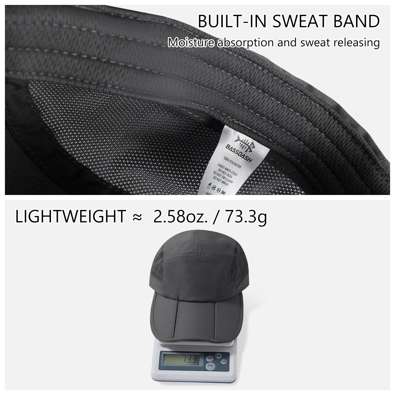 BASSDASH Folding Fishing Cap – UPF 50+ Sun Protection - Fish & Cheaps | Fishing & Outdoor Gear