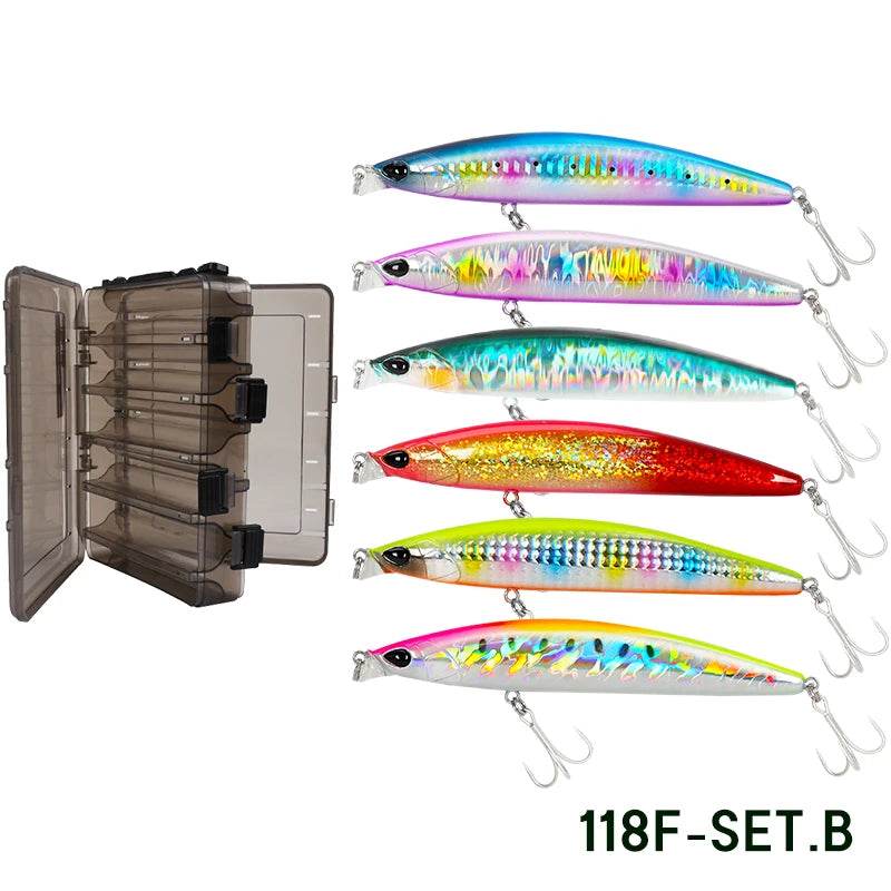 TSURINOYA 118mm Shallow Floating Minnow Set - Fish & Cheaps | Fishing & Outdoor Gear