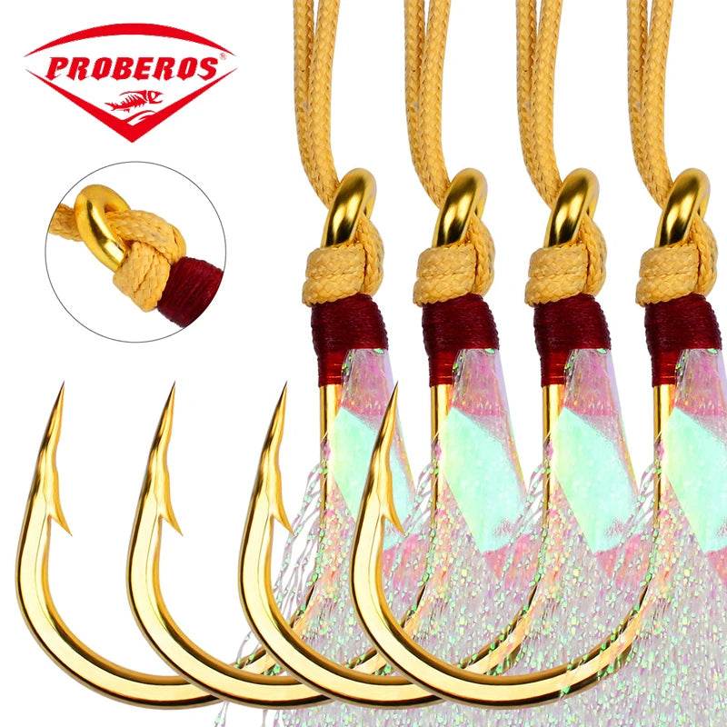 PROBEROS Saltwater Feathered Hooks 5-Pack - Fish & Cheaps | Fishing & Outdoor Gear