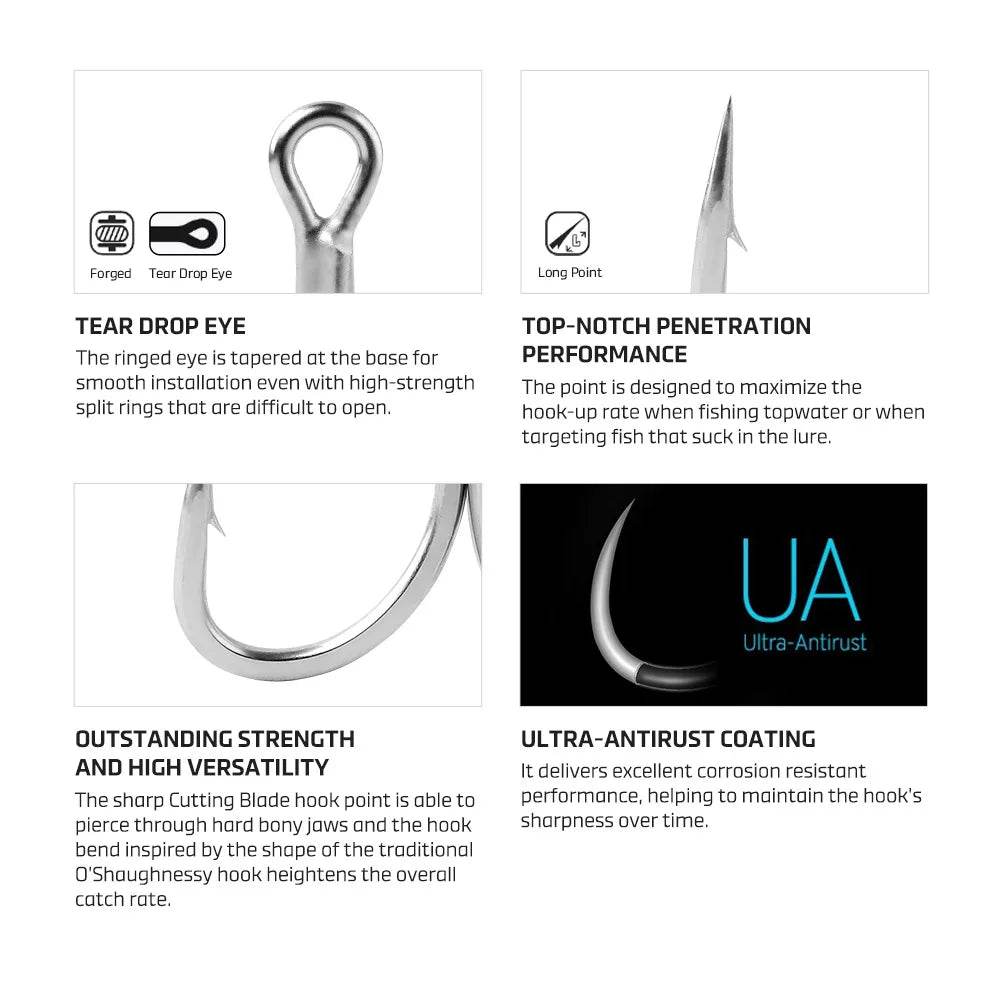 NOEBY Heavy Class Treble Hook – Big Game Power - Fish & Cheaps | Fishing & Outdoor Gear